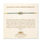 A cream, Cast of Stones branded backing card holds a crystal-beaded bracelet labelled "Calming and Anti-Anxiety Bracelet". There is an informational paragraph below the bracelet detailing the properties of each crystal and its benefits.