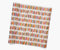 A square sheet of wrapping paper featuring a colorful birthday candle print on a cream background, shown at an angle against a plain white background.