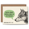 Card with a wolf illustration that reads "Wearing sheep's clothing makes me feel liberated".