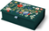 Dark green dominoes box with embroidered flowers. 