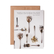 Greeting card with vintage spoons and herbs, with the quote "A woman is like a tea bag, you can't tell how strong she is until you put her in hot water." Eleanor Roosevelt