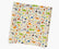 A square sheet of wrapping paper featuring a colorful safari-themed animal print on a cream background, shown at an angle against a plain white background.