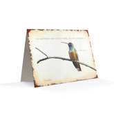 Card with a bird sitting on a branch, that says "In quietness and in trust shall be your strength. - Isaiah 29:15"
