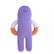 Purple plush doll with peach and light pink arms, against a white background.