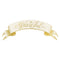 A white banner table setting with the word "Grateful" in gold cursive.