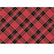 Rectangular placemat with a red and black plaid design.
