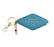 A blue diamond-shaped leather keychain with a brass key ring, split ring, and whistle. Engraved on the keychain is the phrase "If you can't laugh at yourself...I will."