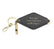 A balck diamond-shaped leather keychain with a brass key ring, split ring, and whistle. Engraved on the keychain is the phrase "Some days I wish I had more middle fingers."